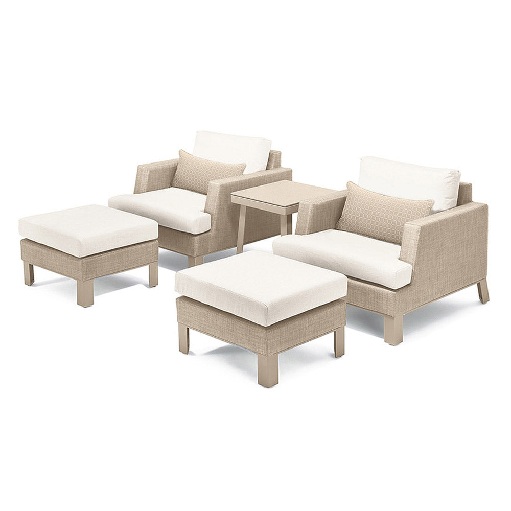 Portofino Sling 5 Piece Sunbrella Outdoor Club Chair Set