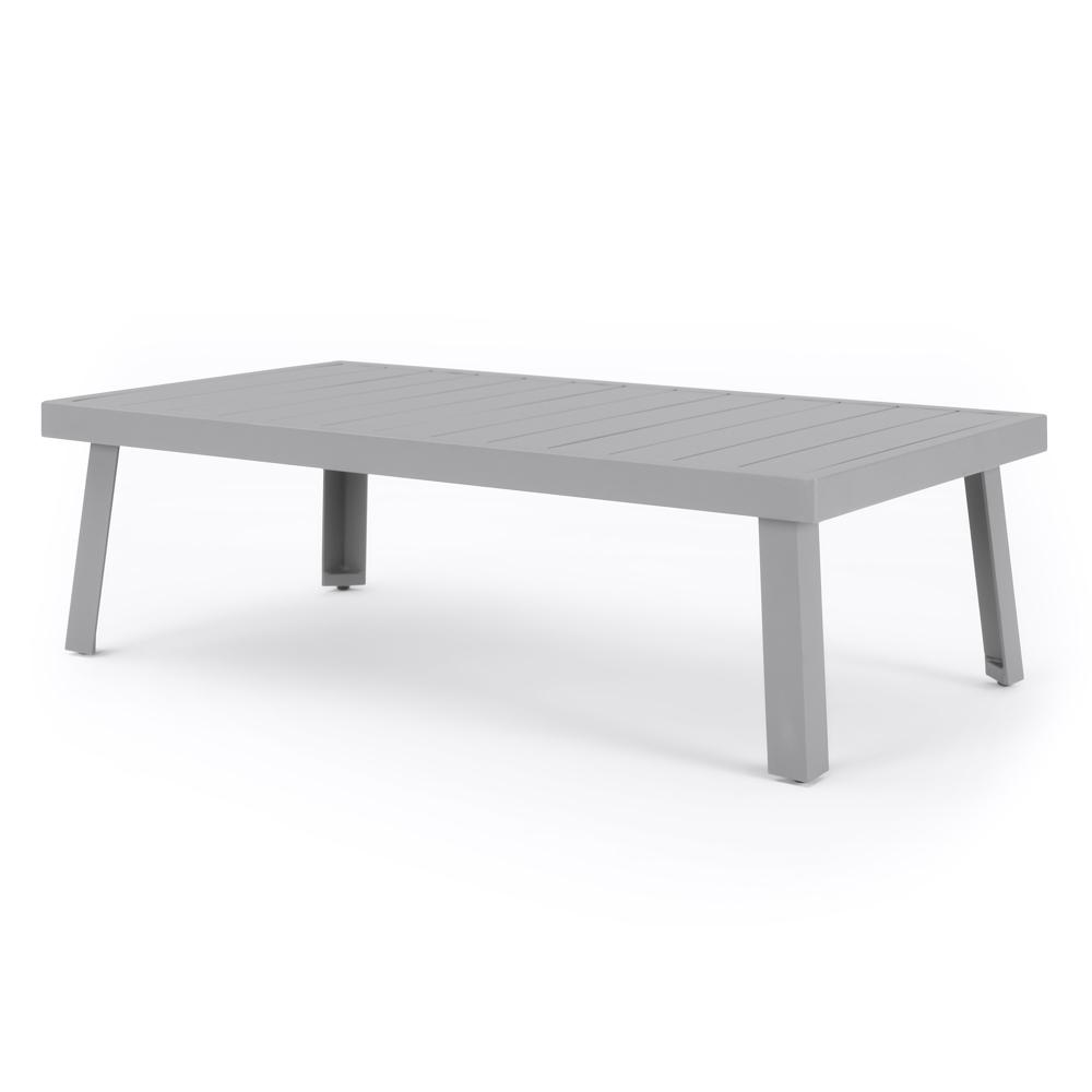 Portofino Modern Sling 27x47 Aluminum Coffee Table - Grey