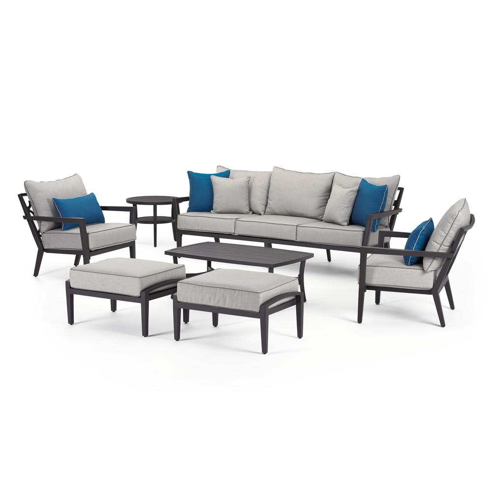 Venetia 7 Piece Sunbrella Outdoor Seating Set - Gray