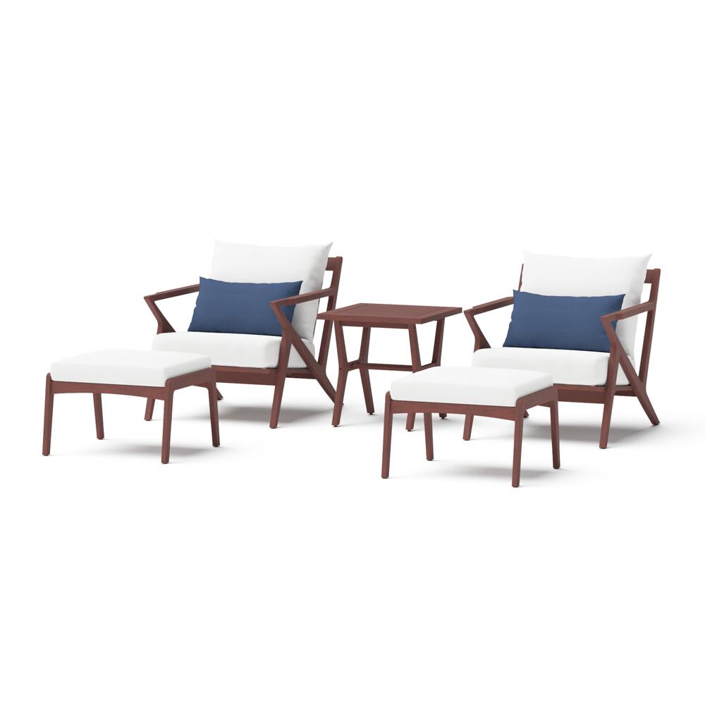 Vaughn 5 Piece Sunbrella Outdoor Club Chair & Ottoman Set