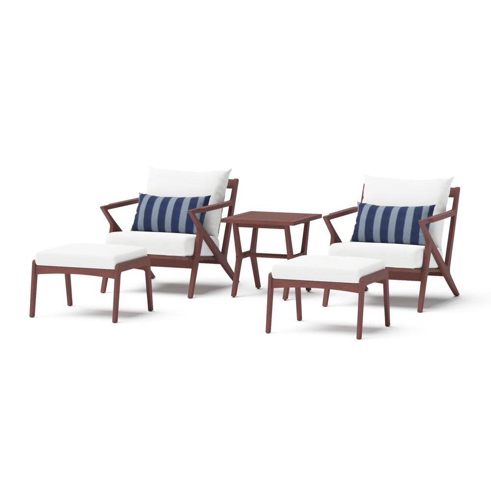 Vaughn 5 Piece Sunbrella Outdoor Club Chair & Ottoman Set