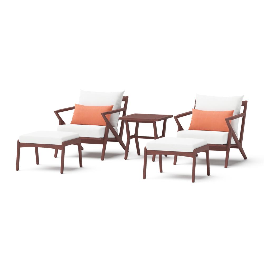 Vaughn 5 Piece Sunbrella Outdoor Club Chair & Ottoman Set