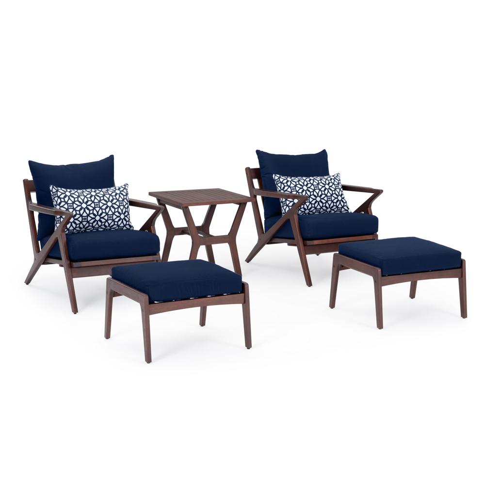 Vaughn 5 Piece Sunbrella Outdoor Club Chair & Ottoman Set