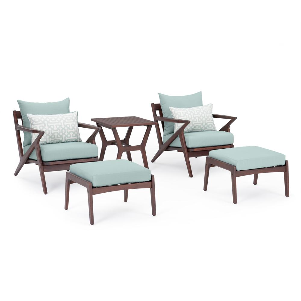 Vaughn 5 Piece Sunbrella Outdoor Club Chair & Ottoman Set