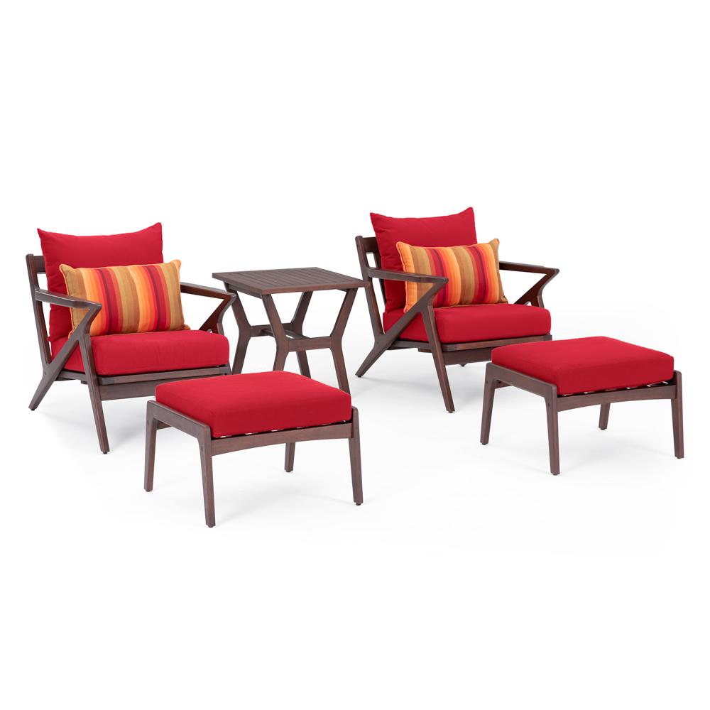 Vaughn 5 Piece Sunbrella Outdoor Club Chair & Ottoman Set