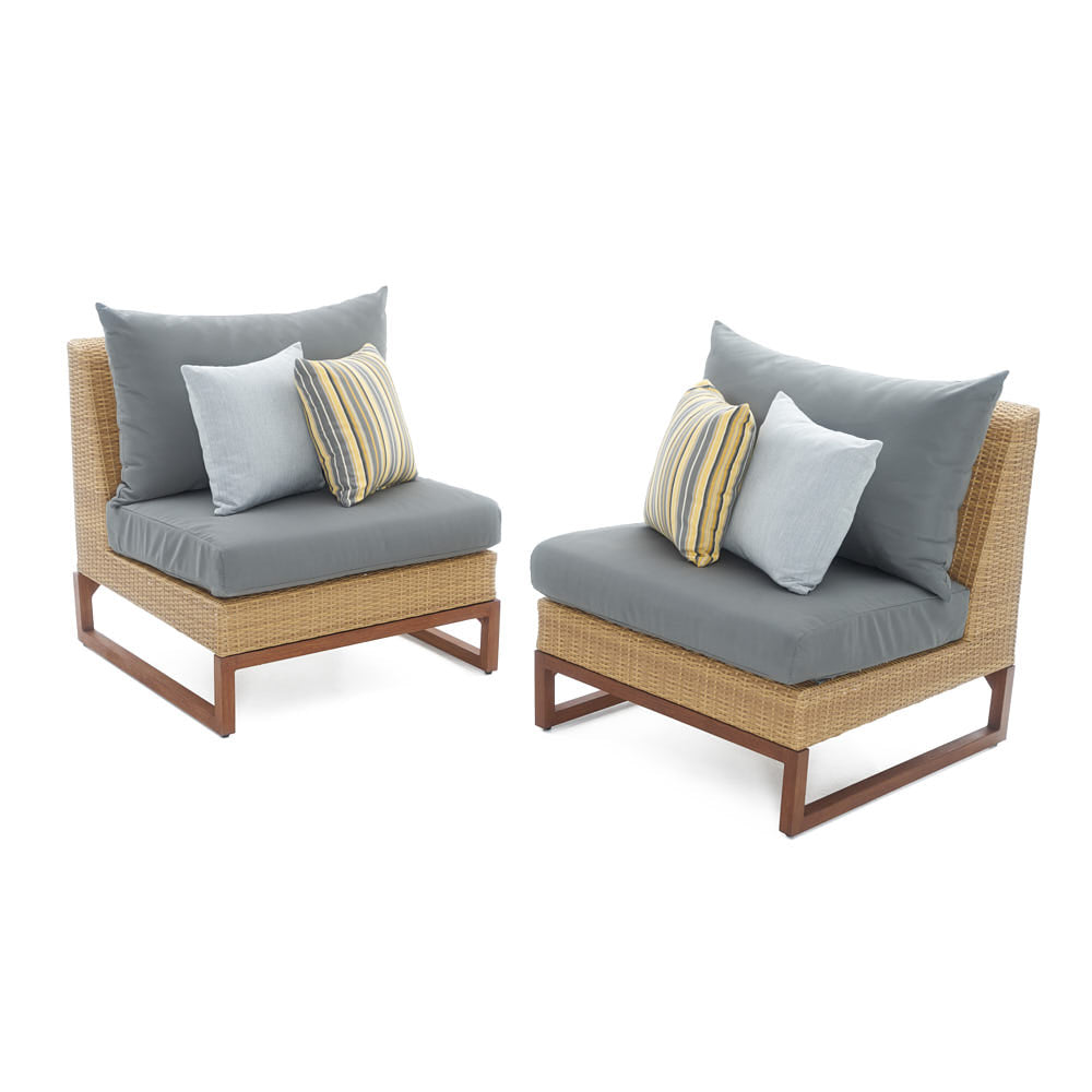 Mili Set of 2 Sunbrella Outdoor Armless Chairs