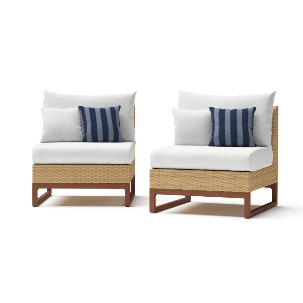 Mili Set of 2 Sunbrella Outdoor Armless Chairs
