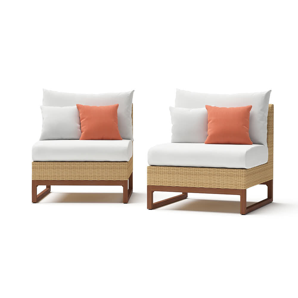 Mili Set of 2 Sunbrella Outdoor Armless Chairs