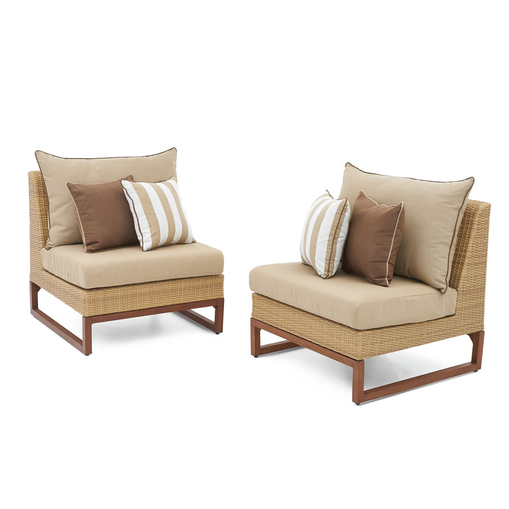 Mili Set of 2 Sunbrella Outdoor Armless Chairs