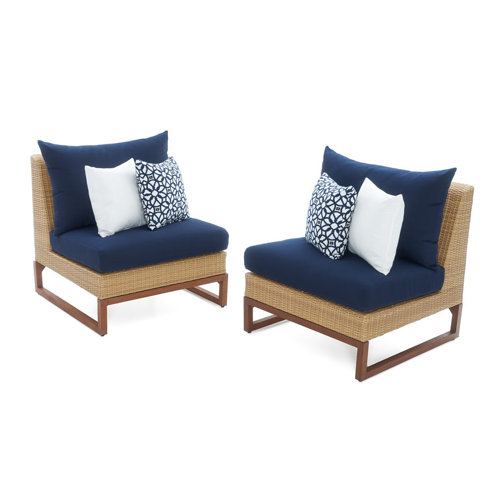 Mili Set of 2 Sunbrella Outdoor Armless Chairs