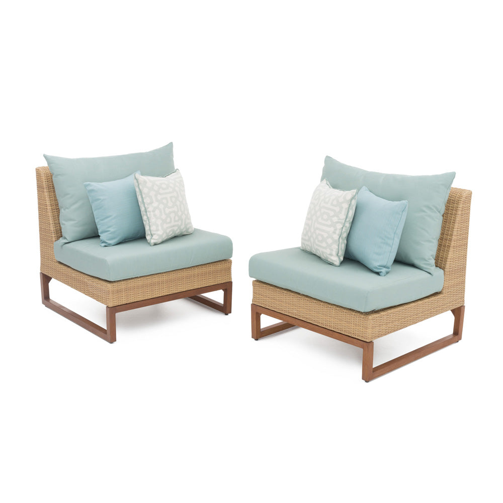 Mili Set of 2 Sunbrella Outdoor Armless Chairs