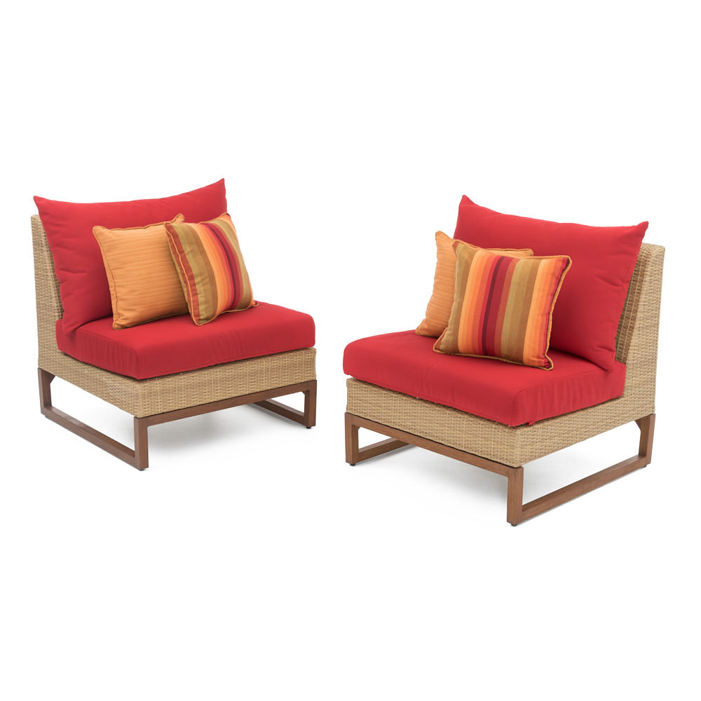 Mili Set of 2 Sunbrella Outdoor Armless Chairs