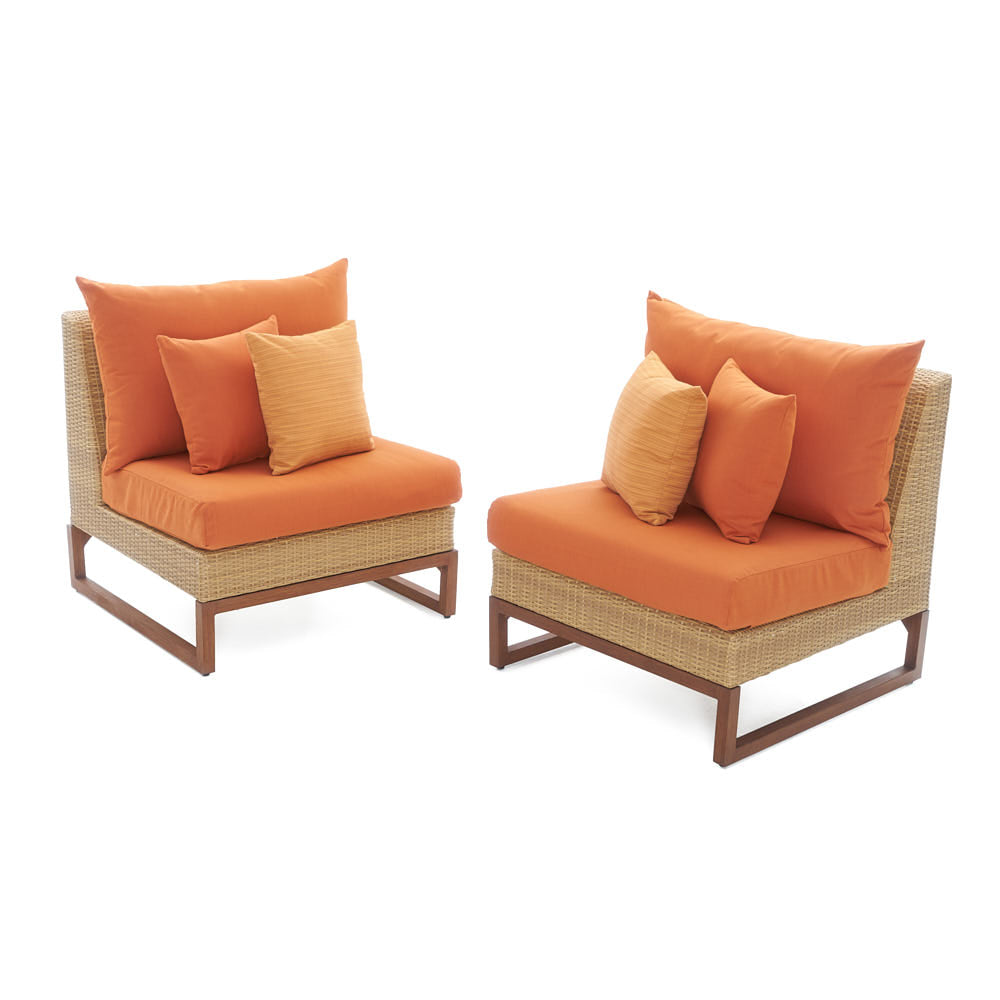 Mili Set of 2 Sunbrella Outdoor Armless Chairs