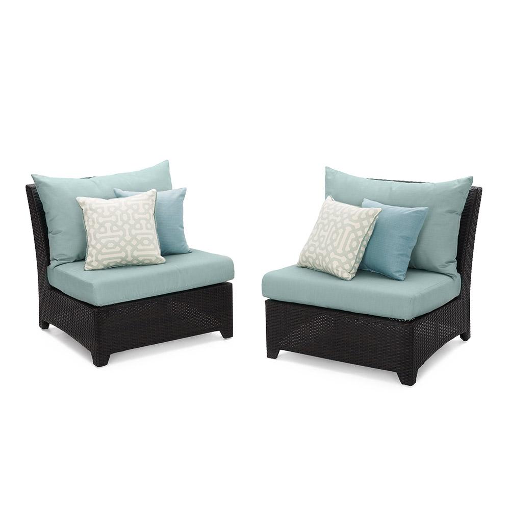 Deco Set of 2 Sunbrella Outdoor Armless Chairs