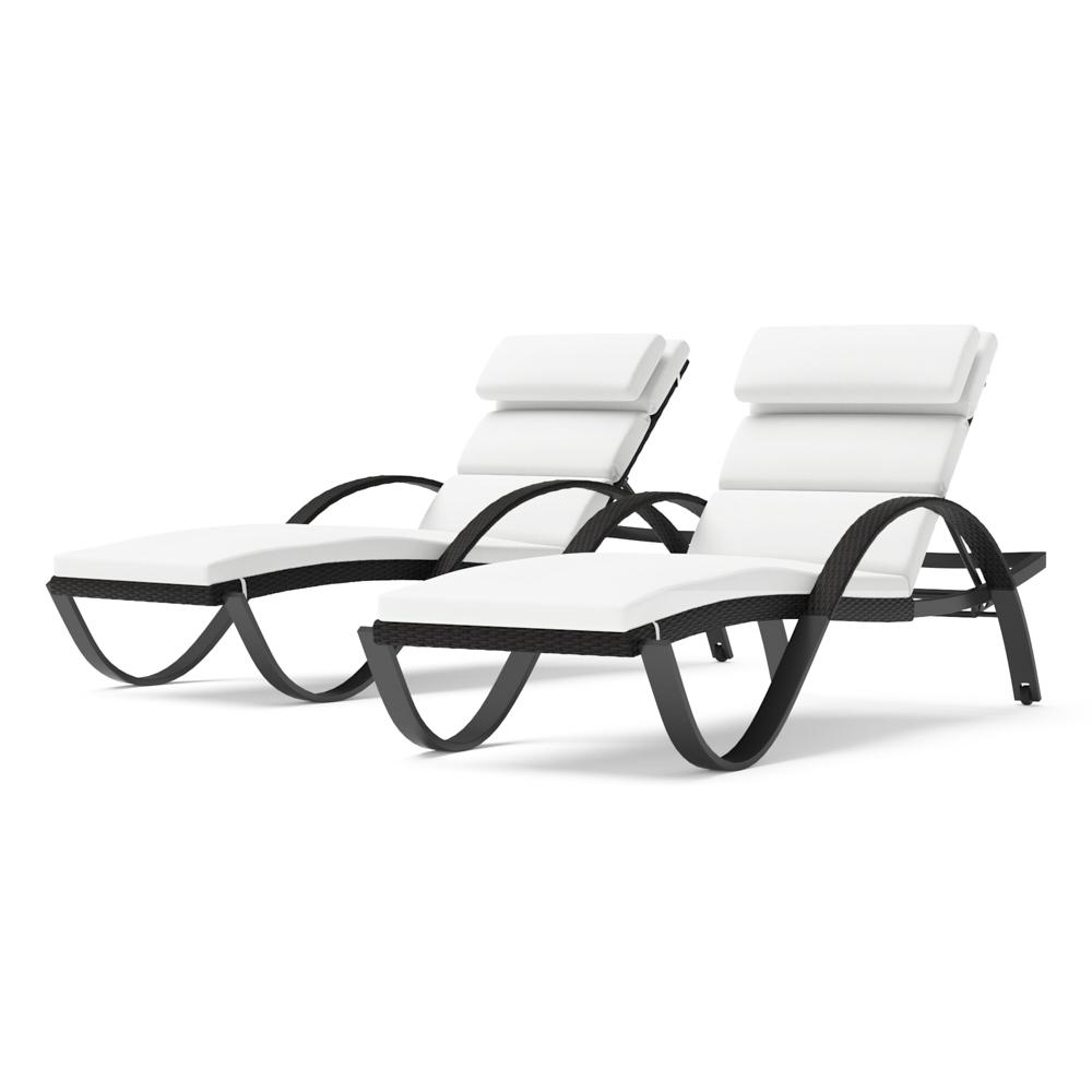 Deco Set of 2 Sunbrella Outdoor Chaise Lounges