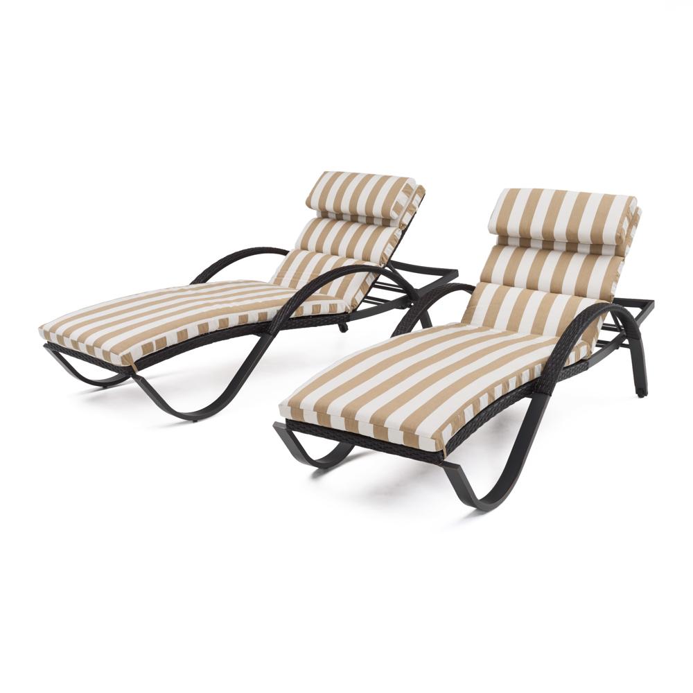Deco Set of 2 Sunbrella Outdoor Chaise Lounges