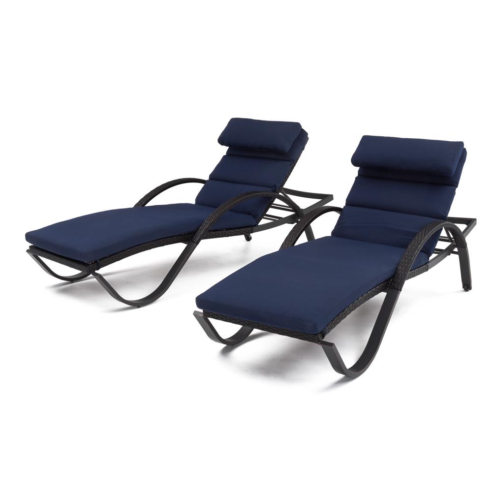 Deco Set of 2 Sunbrella Outdoor Chaise Lounges