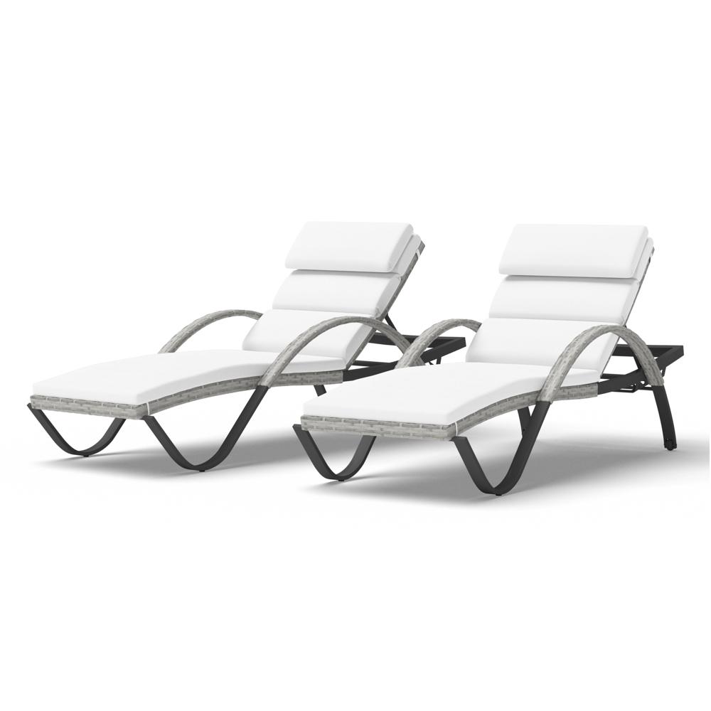 Cannes Set of 2 Outdoor Chaise Lounges with Cushions