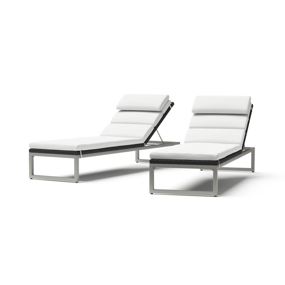 Milo Espresso Set of 2 Sunbrella Outdoor Lounges