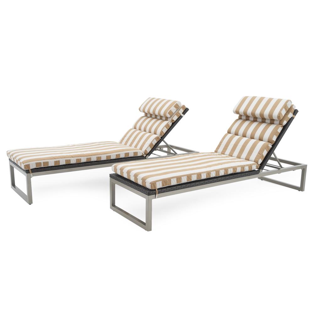 Milo Espresso Set of 2 Sunbrella Outdoor Lounges