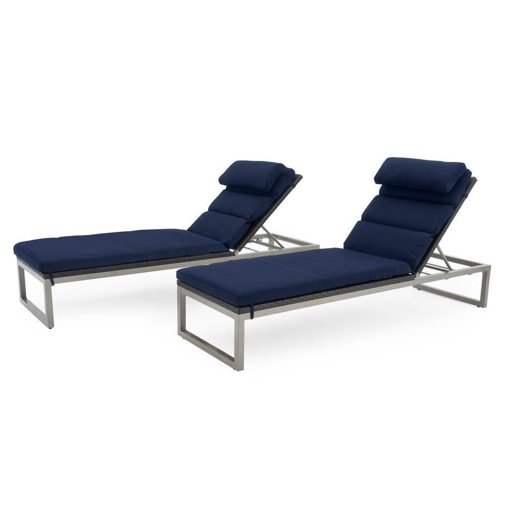 Milo Espresso Set of 2 Sunbrella Outdoor Lounges