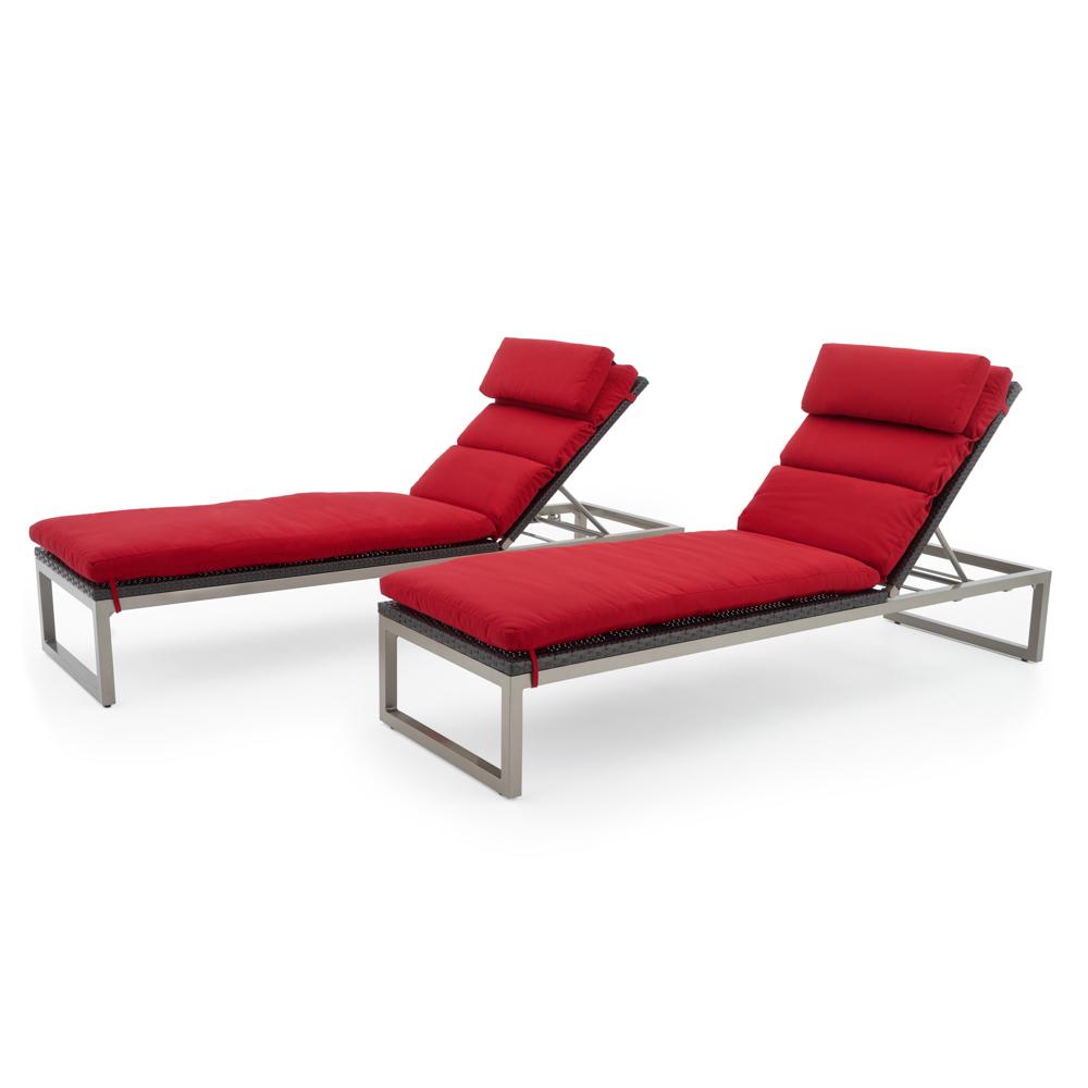 Milo Espresso Set of 2 Sunbrella Outdoor Lounges