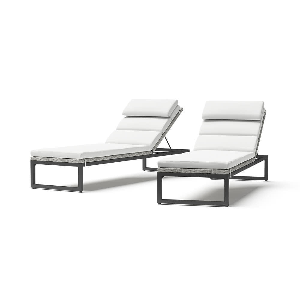 Milo Espresso Set of 2 Sunbrella Outdoor Lounges