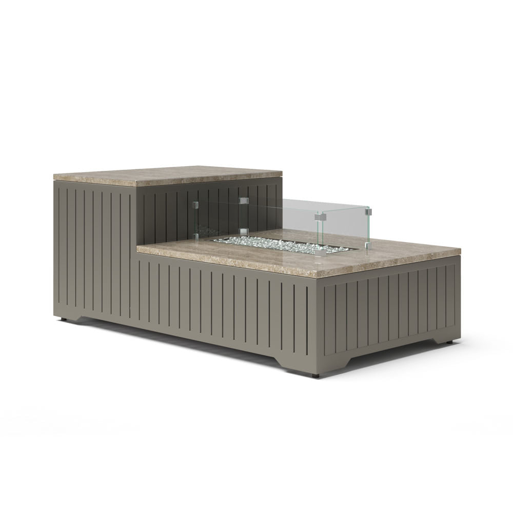 Portofino Comfort 56x31 Stone Fire Pit Table