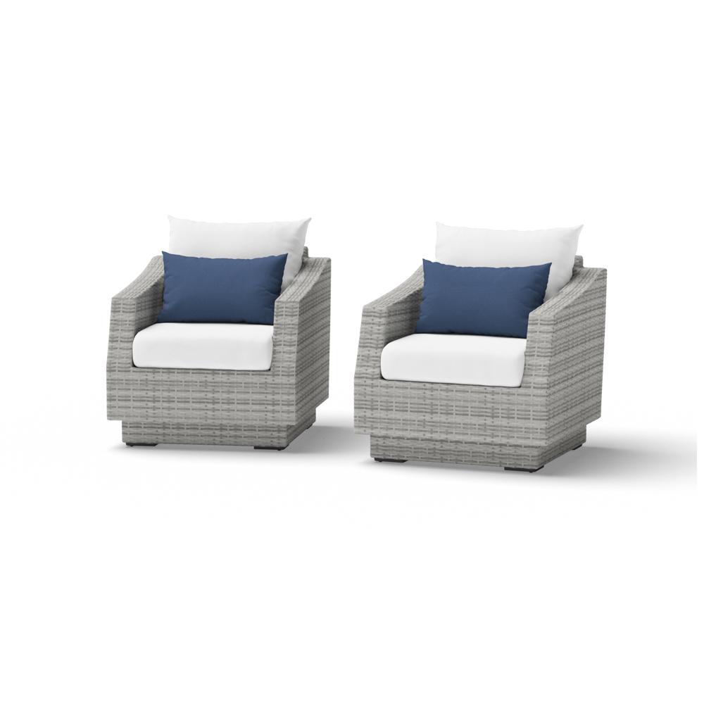 Cannes Set of 2 Sunbrella Outdoor Club Chairs