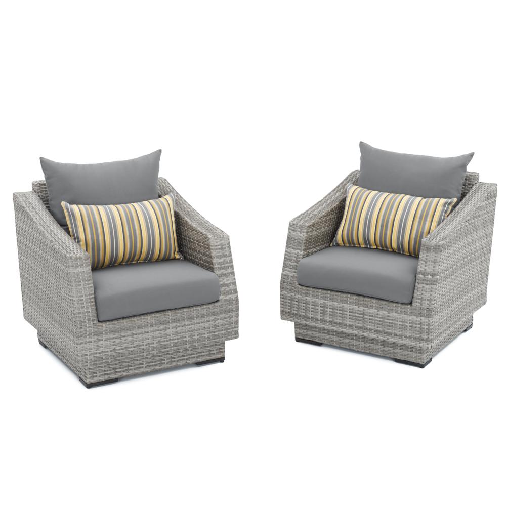 Cannes Set of 2 Sunbrella Outdoor Club Chairs