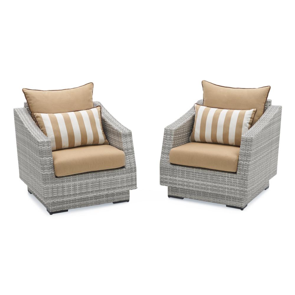 Cannes Set of 2 Sunbrella Outdoor Club Chairs