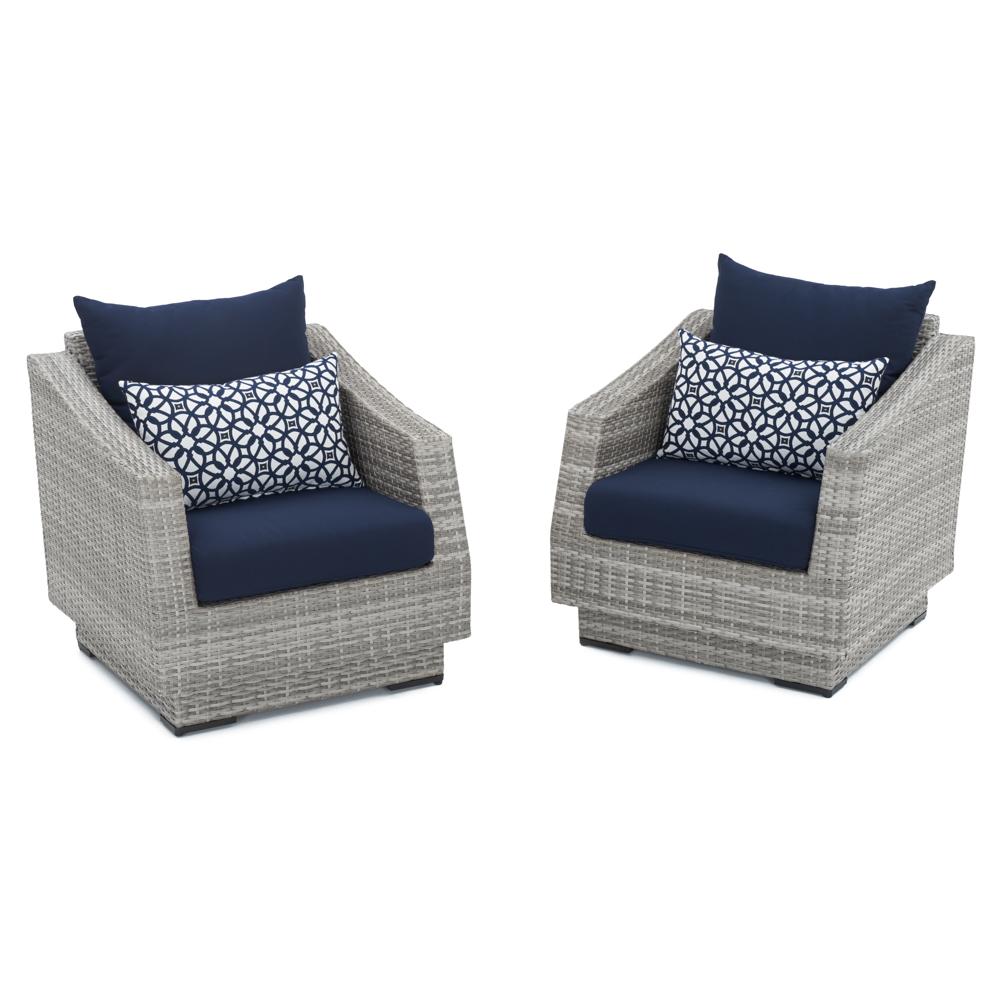 Cannes Set of 2 Sunbrella Outdoor Club Chairs