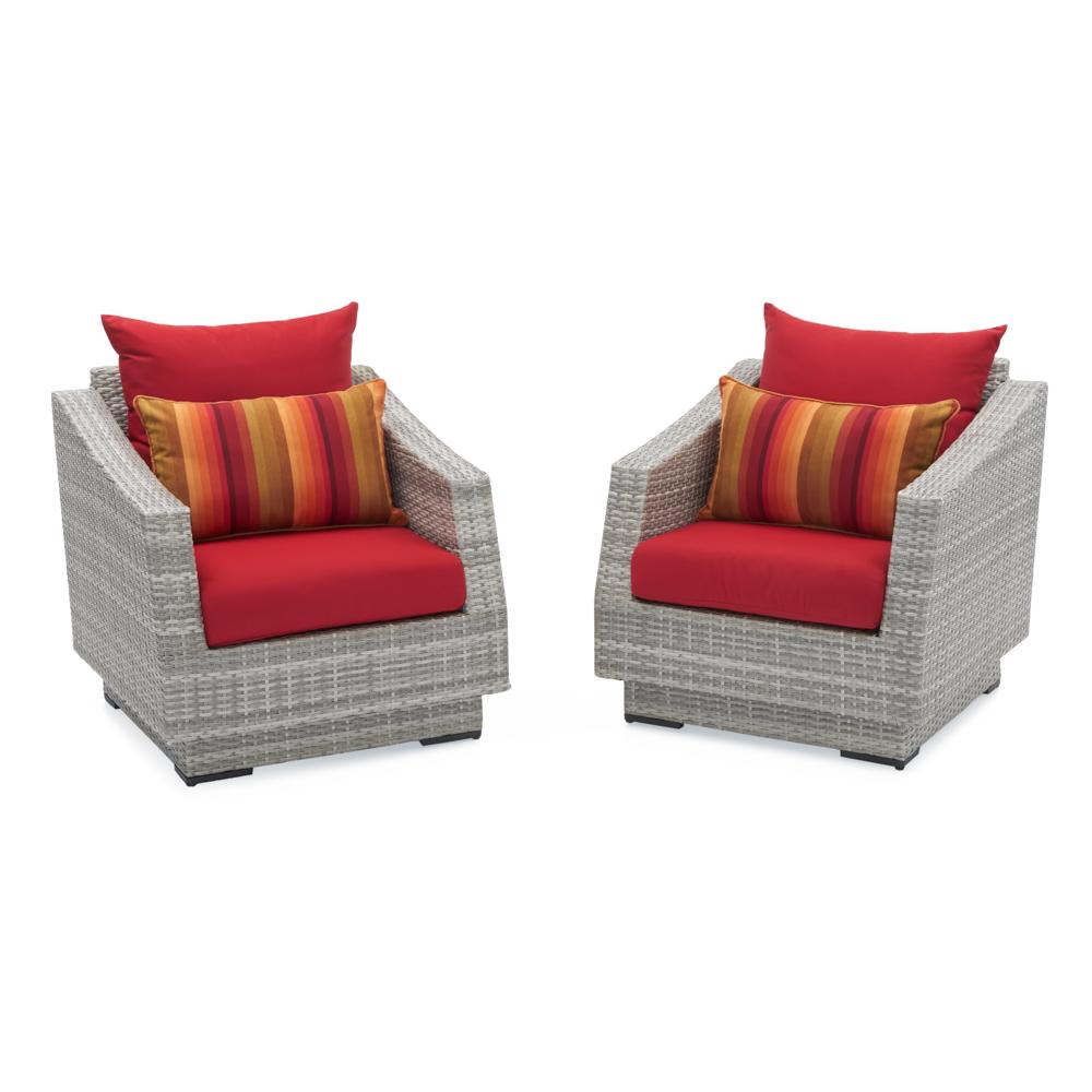 Cannes Set of 2 Sunbrella Outdoor Club Chairs