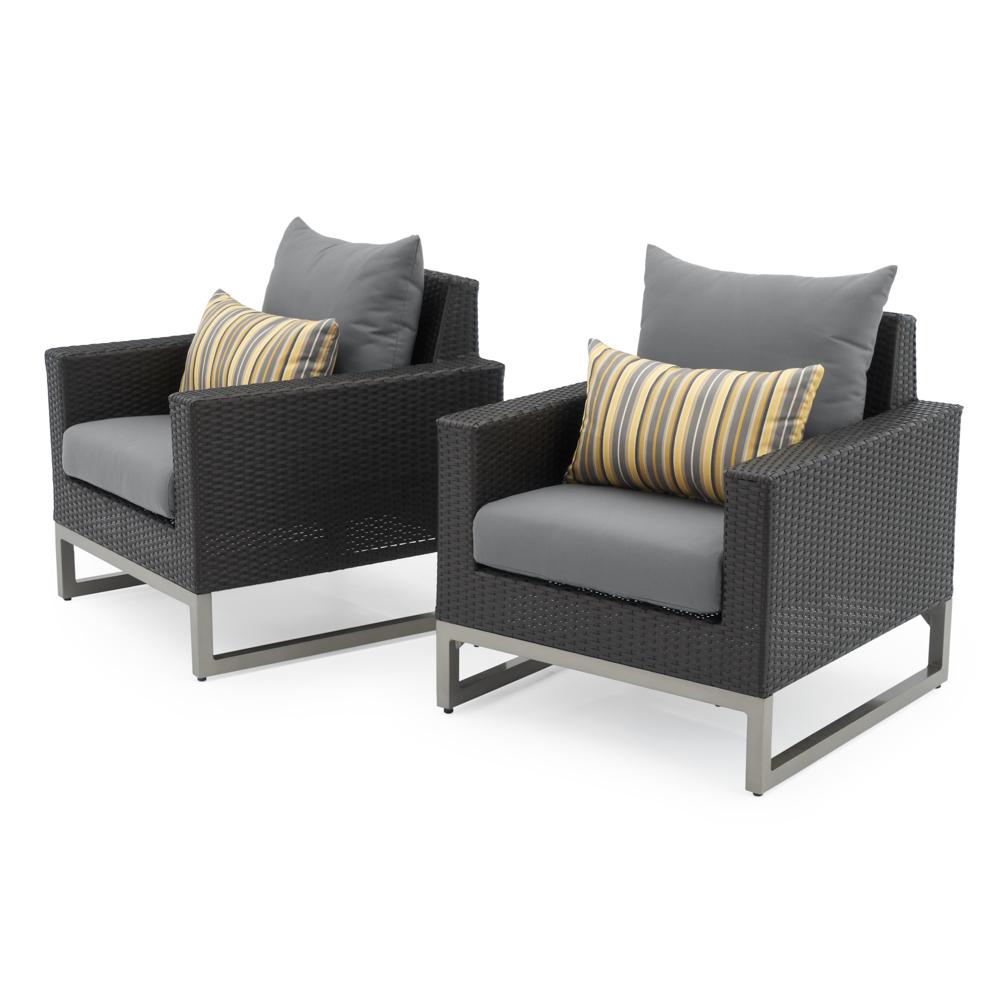 Milo Espresso Sunbrella Outdoor Club Chairs