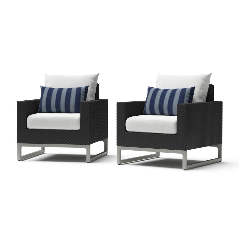 Milo Espresso Sunbrella Outdoor Club Chairs