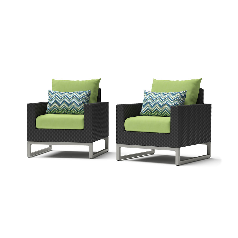 Milo Espresso Sunbrella Outdoor Club Chairs
