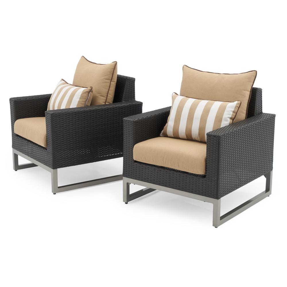 Milo Espresso Sunbrella Outdoor Club Chairs