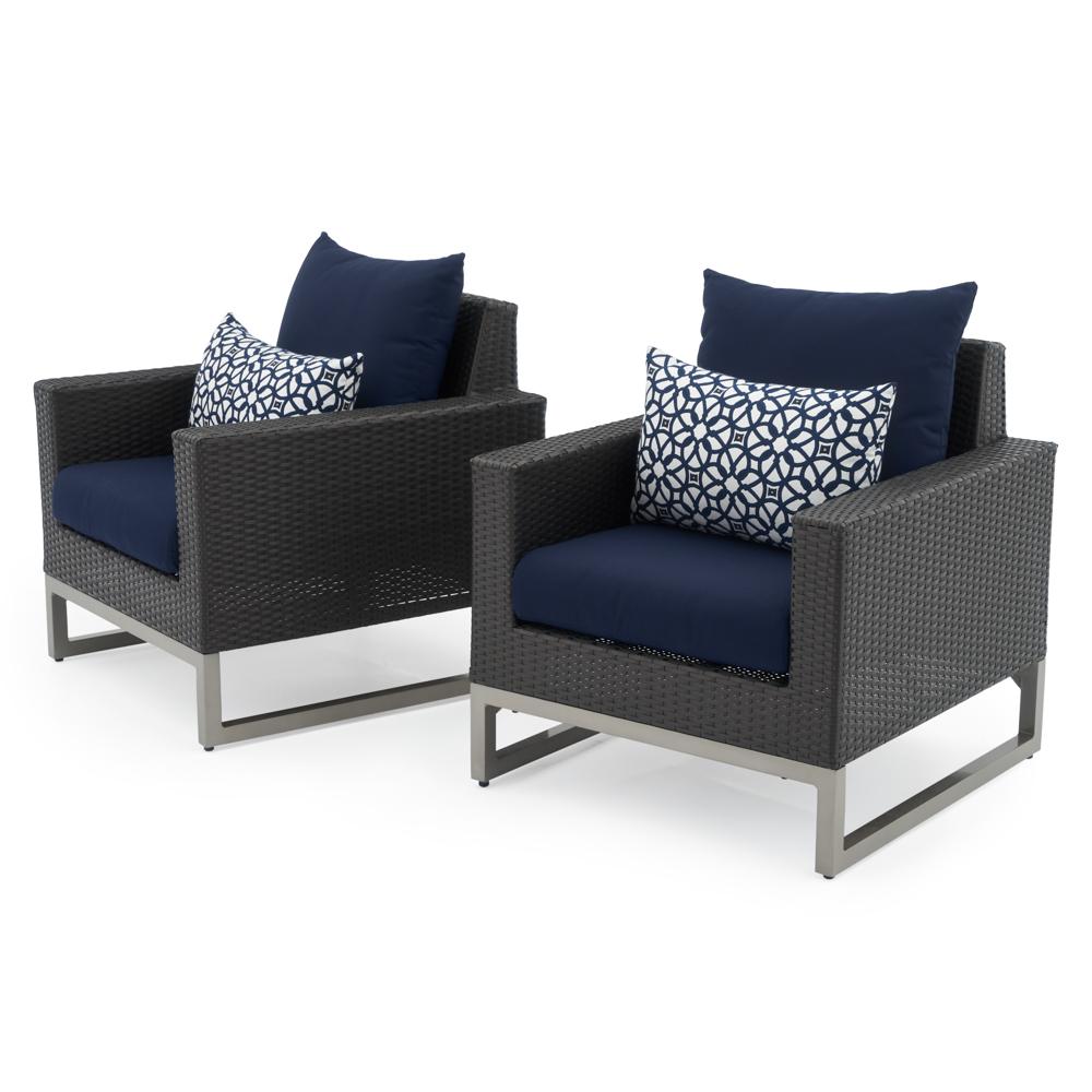 Milo Espresso Sunbrella Outdoor Club Chairs