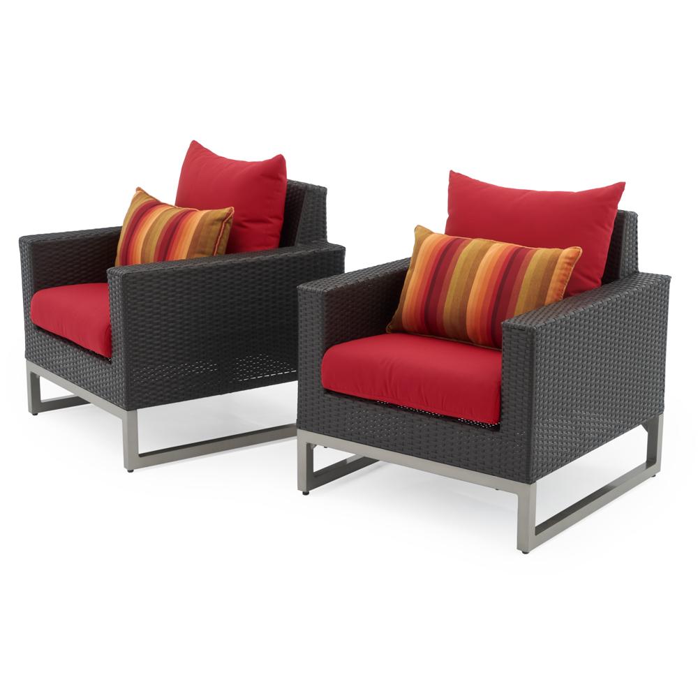 Milo Espresso Sunbrella Outdoor Club Chairs