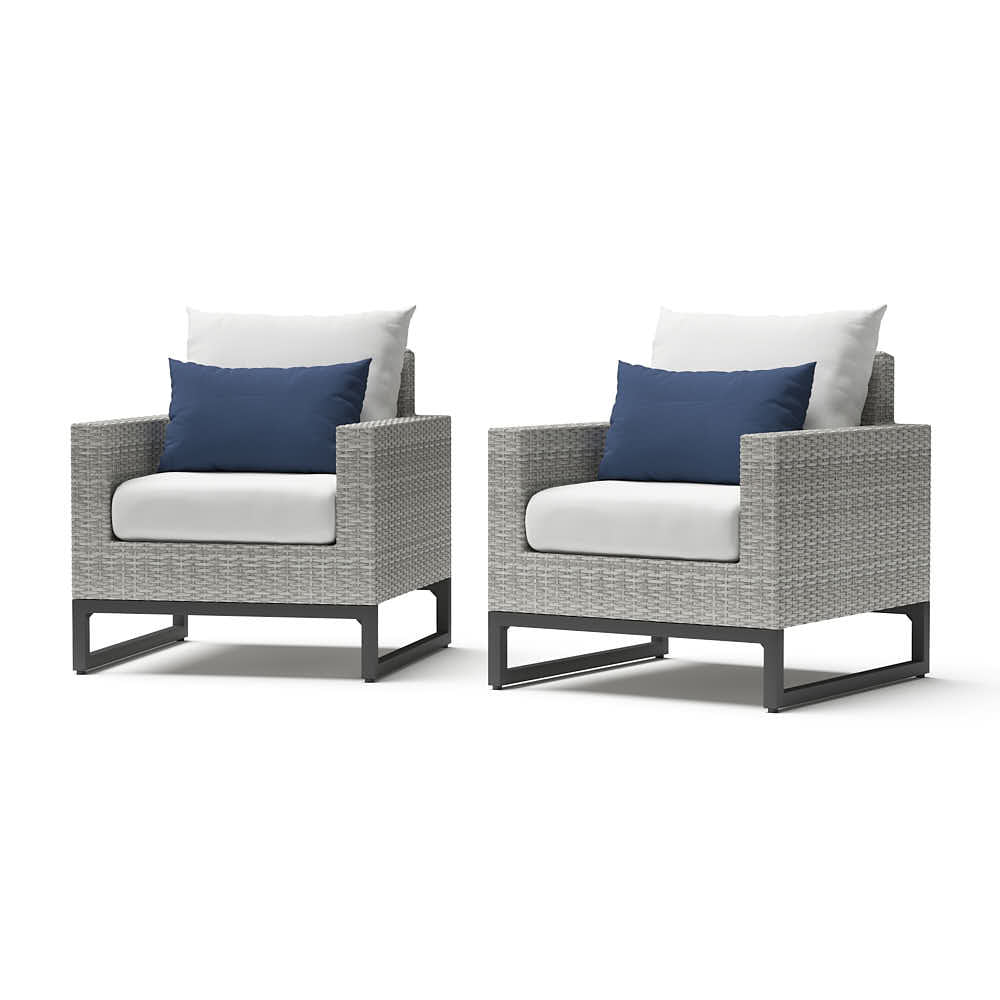Milo Espresso Sunbrella Outdoor Club Chairs