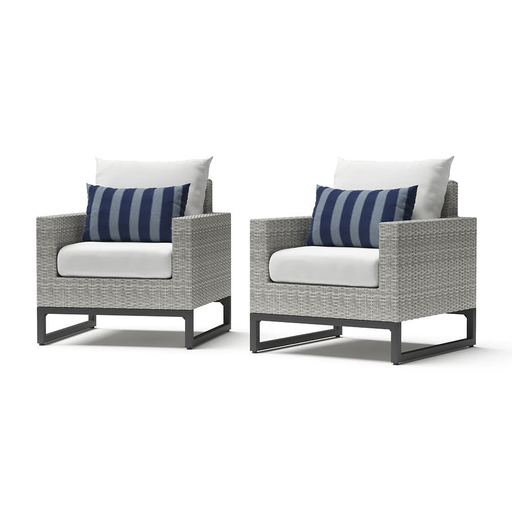 Milo Espresso Sunbrella Outdoor Club Chairs
