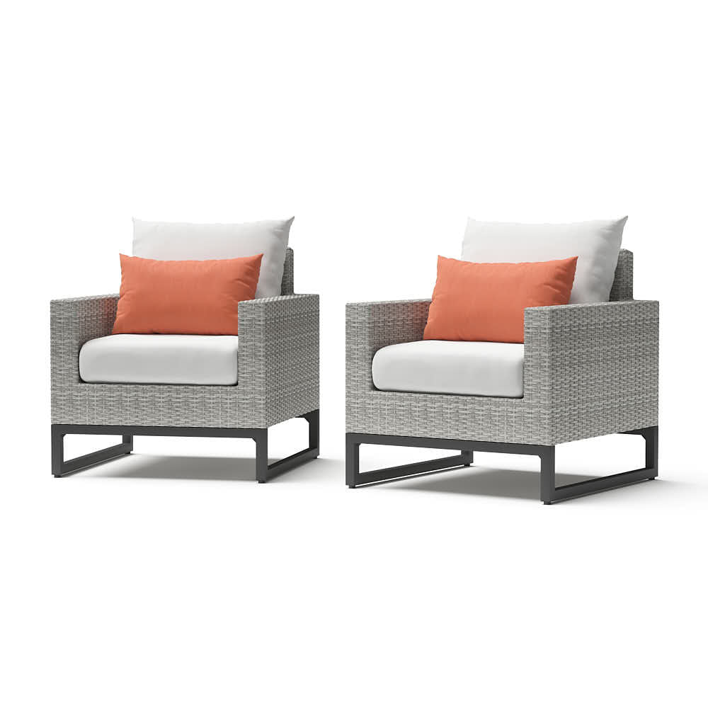 Milo Espresso Sunbrella Outdoor Club Chairs