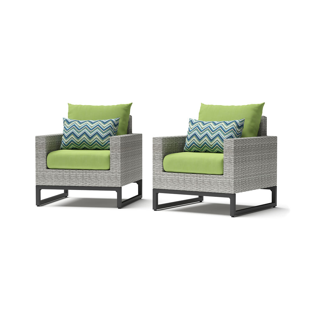 Milo Espresso Sunbrella Outdoor Club Chairs