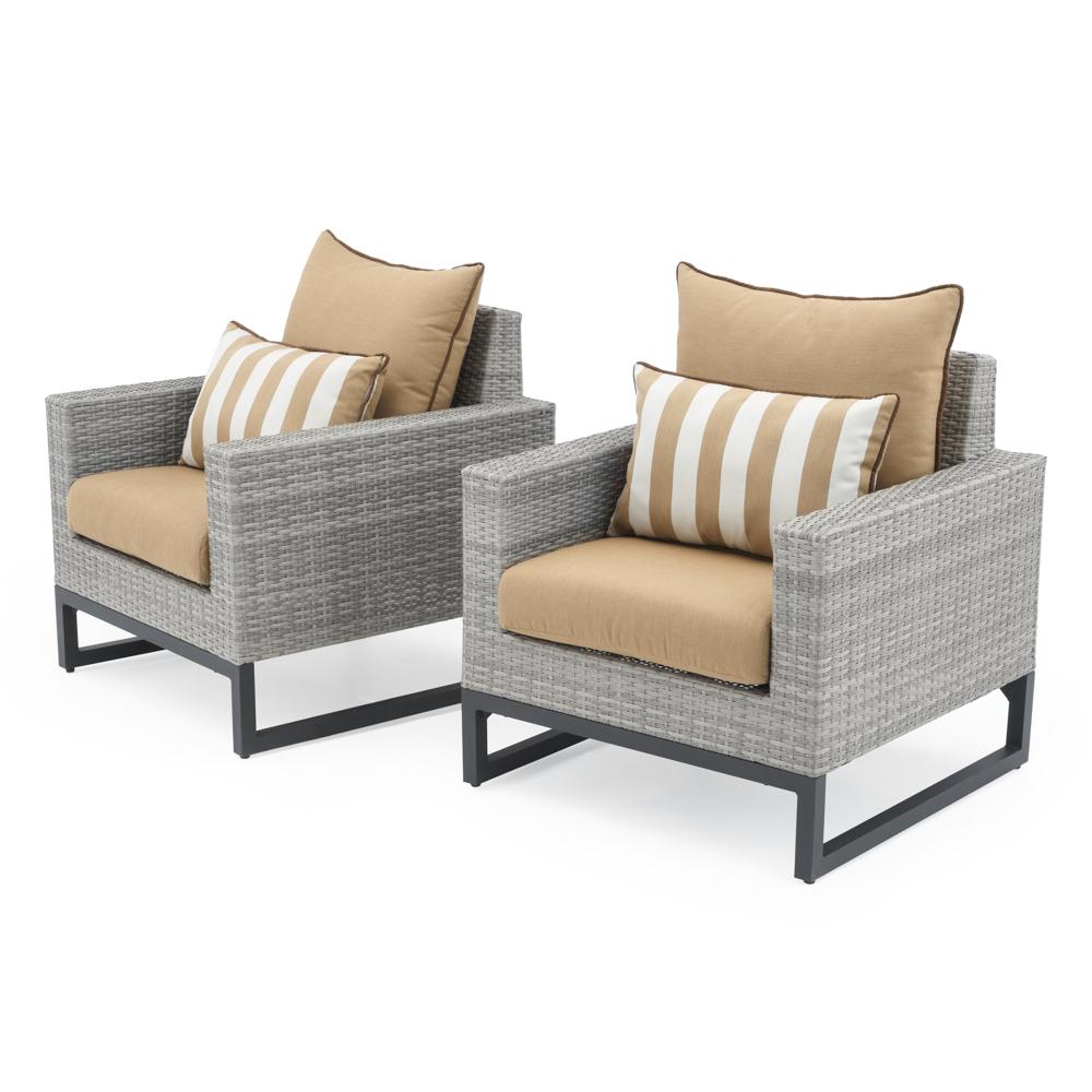 Milo Espresso Sunbrella Outdoor Club Chairs