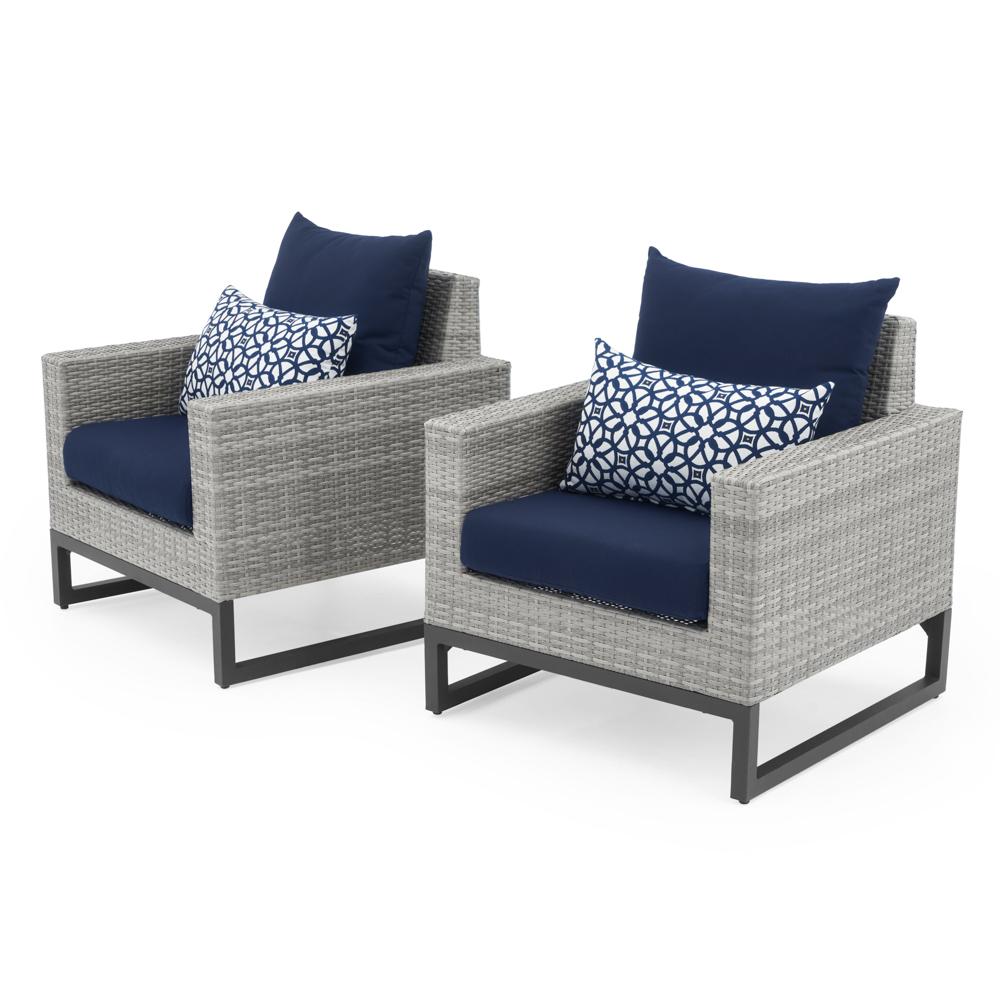 Milo Espresso Sunbrella Outdoor Club Chairs
