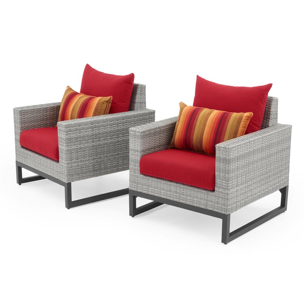 Milo Espresso Sunbrella Outdoor Club Chairs