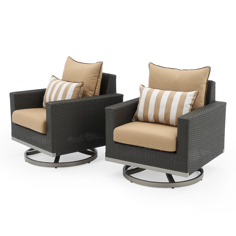 Milo Espresso Sunbrella Outdoor Motion Club Chairs