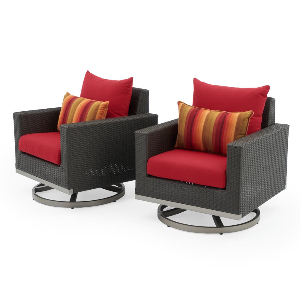 Milo Espresso Sunbrella Outdoor Motion Club Chairs