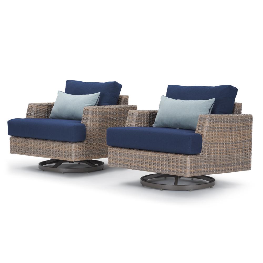 Portofino Repose Set of 2 Sunbrella Outdoor Motion Club Chairs