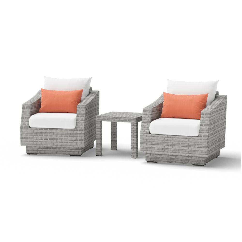 Cannes Set of 2 Sunbrella Outdoor Club Chairs & Side Table